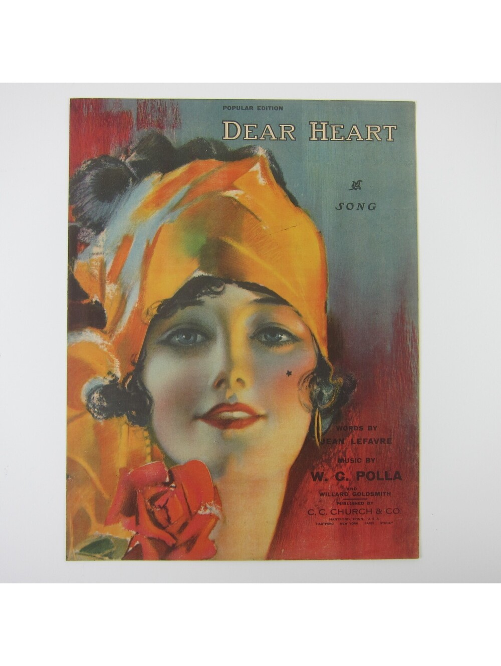 Dear Heart Sheet Music Jean LeFavre WC Polla Willard Goldsmith Antique 1919